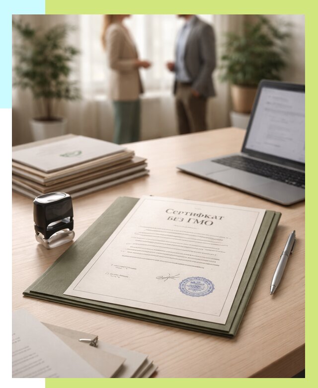 Сертификат без ГМО в Североуральске от 7726 р. оформить срочно Алешин-Сву